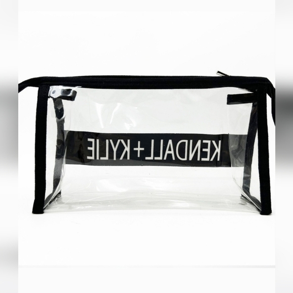 Kendall + Kylie Clear PVC Transparent & Black Cosmetic Pouch NWOT - Picture 2 of 4